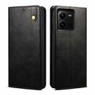 For vivo V25 Oil Wax Crazy Horse Texture Leather Phone Case(Black) - 1