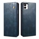 For Samsung Galaxy A04 4G Oil Wax Crazy Horse Texture Leather Phone Case(Blue) - 1