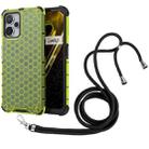 For Realme i9 5G Lanyard Honeycomb Phone Case(Green) - 1