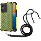 For vivo V25 5G Lanyard Honeycomb Phone Case(Green) - 1