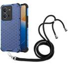 For vivo V25 5G Lanyard Honeycomb Phone Case(Blue) - 1