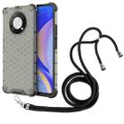 For Huawei nova Y90 4G Lanyard Honeycomb Phone Case(Black) - 1