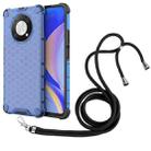 For Huawei nova Y90 4G Lanyard Honeycomb Phone Case(Blue) - 1
