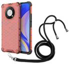 For Huawei nova Y90 4G Lanyard Honeycomb Phone Case(Red) - 1