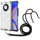 For Huawei nova Y90 4G Lanyard Honeycomb Phone Case(White) - 1