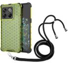 For OnePlus 10T Lanyard Honeycomb Phone Case(Green) - 1