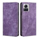 For Motorola Edge X30 Pro 5G/Edge 30 Ultra RFID Anti-theft Brush Magnetic Leather Phone Case(Purple) - 1