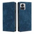 For Motorola Edge X30 Pro 5G/Edge 30 Ultra RFID Anti-theft Brush Magnetic Leather Phone Case(Blue) - 1