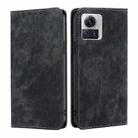 For Motorola Edge X30 Pro 5G/Edge 30 Ultra RFID Anti-theft Brush Magnetic Leather Phone Case(Black) - 1