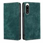 For Sony Xperia 5 IV RFID Anti-theft Brush Magnetic Leather Phone Case(Green) - 1