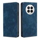 For Huawei Mate 50 RFID Anti-theft Brush Magnetic Leather Phone Case(Blue) - 1