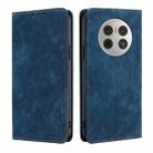 For Huawei Mate 50 Pro RFID Anti-theft Brush Magnetic Leather Phone Case(Blue) - 1