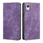 For Samsung Galaxy A23e/A22e RFID Anti-theft Brush Magnetic Leather Phone Case(Purple) - 1