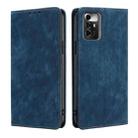 For ZTE Blade A72 5G RFID Anti-theft Brush Magnetic Leather Phone Case(Blue) - 1