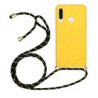 For Huawei P30 Lite Wheat Straw Material + TPU Protective Case with Lanyard(Yellow) - 1