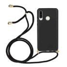 For Huawei P30 Lite Wheat Straw Material + TPU Protective Case with Lanyard(Black) - 1