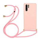 For Huawei P30 Pro Wheat Straw Material + TPU Protective Case with Lanyard(Pink) - 1