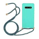 For Galaxy S10 Wheat Straw Material + TPU Protective Case with Lanyard(Green) - 1