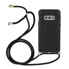 For Galaxy S10e Wheat Straw Material + TPU Protective Case with Lanyard(Black) - 1