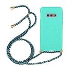 For Galaxy S10e Wheat Straw Material + TPU Protective Case with Lanyard(Green) - 1