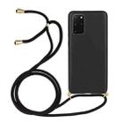 For Galaxy S20 Plus Wheat Straw Material + TPU Protective Case with Lanyard(Black) - 1