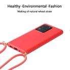 For Galaxy S20 Ultra Wheat Straw Material + TPU Protective Case with Lanyard(Red) - 2