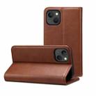 For iPhone 14 Calf Texture Horizontal Flip Leather Phone Case (Brown) - 1