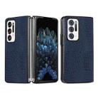 For OPPO Find N Shockproof Crocodile Texture PC + PU Case(Blue) - 1