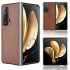 For Honor Magic V Shockproof Crocodile Texture PC + PU Case(Brown) - 1