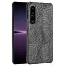 For Sony Xperia 1 IV Shockproof Crocodile Texture PC + PU Case(Black) - 1