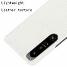 For Sony Xperia 1 IV Shockproof Crocodile Texture PC + PU Case(White) - 3
