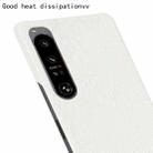 For Sony Xperia 1 IV Shockproof Crocodile Texture PC + PU Case(White) - 4