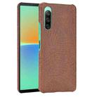 For Sony Xperia 10 IV Shockproof Crocodile Texture PC + PU Case(Brown) - 1