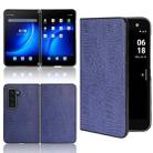 For Microsoft Surface Duo 2 Shockproof Crocodile Texture PC + PU Case(Blue) - 1