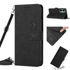 For Tecno Camon 19 Skin Feel Heart Pattern Leather Phone Case with Lanyard(Black) - 1