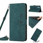 For Tecno Camon 19 Neo Skin Feel Heart Pattern Leather Phone Case with Lanyard(Green) - 1