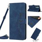 For Tecno Camon 19 Pro 5G Skin Feel Heart Pattern Leather Phone Case with Lanyard(Blue) - 1