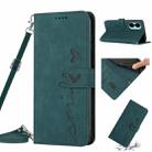 For Tecno Camon 19 Pro 5G Skin Feel Heart Pattern Leather Phone Case with Lanyard(Green) - 1