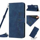 For Tecno Spark 9 Pro Skin Feel Heart Pattern Leather Phone Case with Lanyard(Blue) - 1