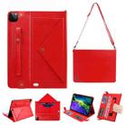 For iPad Pro 11 2021 / 2020 Envelope Horizontal Flip PU Leather Tablet Case with Card Slots & Pen Slots & Holder & Wallet & Photo Frame & Shoulder Strap(Red) - 1