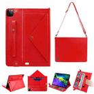 For iPad Pro 12.9 2021 / 2020 Envelope Horizontal Flip PU Leather Tablet Case with Card Slots & Pen Slots & Holder & Wallet & Photo Frame & Shoulder Strap(Red) - 1