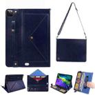 For iPad Pro 12.9 2021 / 2020 Envelope Horizontal Flip PU Leather Tablet Case with Card Slots & Pen Slots & Holder & Wallet & Photo Frame & Shoulder Strap(Blue) - 1