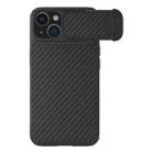 For iPhone 14 NILLKIN Synthetic Fiber Camshield Phone Case(Black) - 1