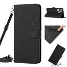 For Infinix Hot 12 Play Skin Feel Heart Pattern Leather Phone Case with Lanyard(Black) - 1