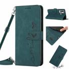 For Infinix Hot 12 Play Skin Feel Heart Pattern Leather Phone Case with Lanyard(Green) - 1