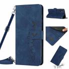 For Infinix Hot 12 Skin Feel Heart Pattern Leather Phone Case with Lanyard(Blue) - 1