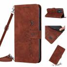 For Infinix Note 12 G96 Skin Feel Heart Pattern Leather Phone Case with Lanyard(Brown) - 1