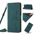 For Infinix Note 12 G96 Skin Feel Heart Pattern Leather Phone Case with Lanyard(Green) - 1