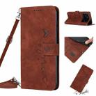 For Infinix Note 12 VIP Skin Feel Heart Pattern Leather Phone Case with Lanyard(Brown) - 1