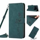 For Infinix Note 12 VIP Skin Feel Heart Pattern Leather Phone Case with Lanyard(Green) - 1